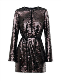 Staud - Fifi Long Sleeve Sequin Mini Dress