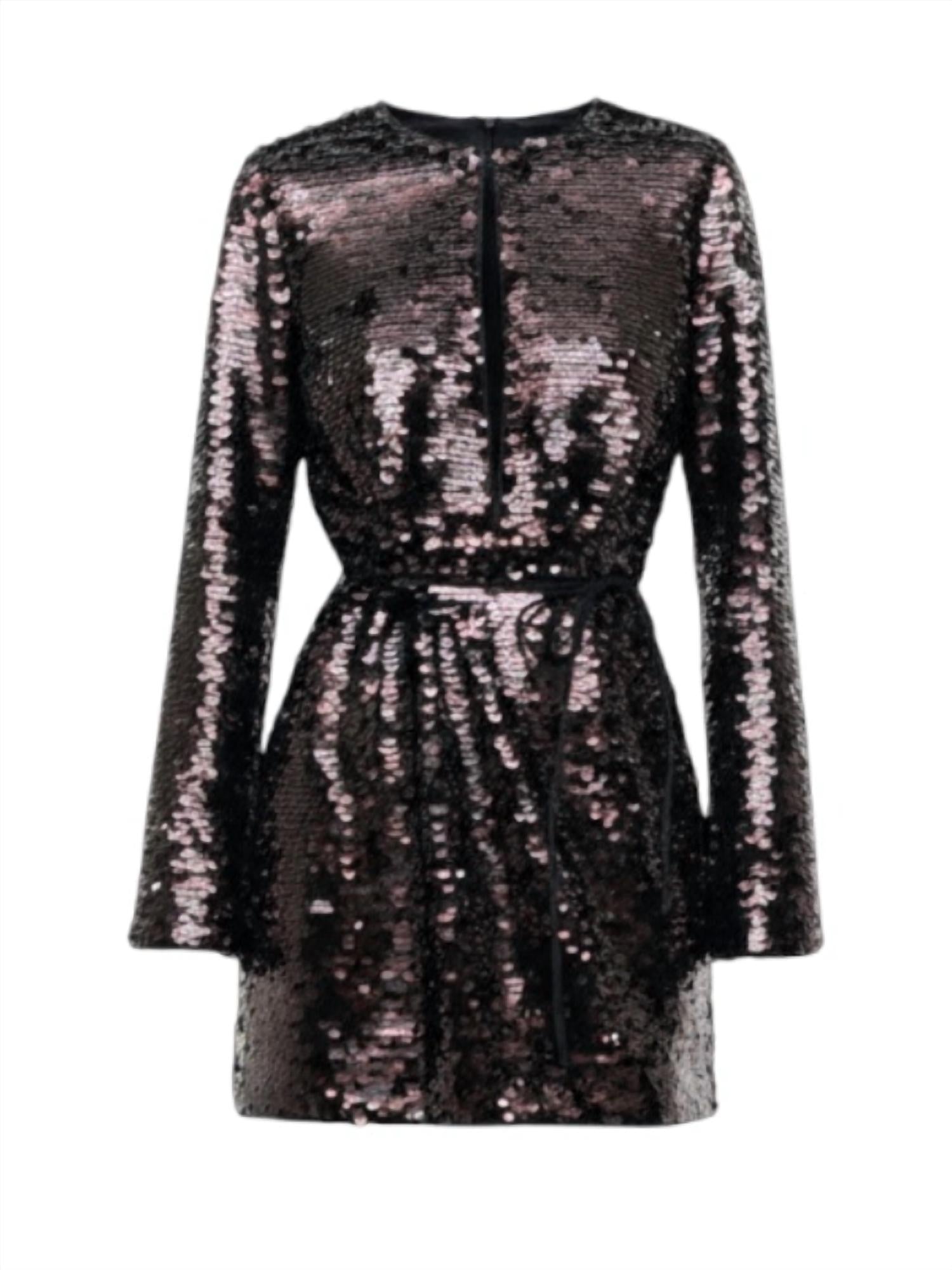 Staud - Fifi Long Sleeve Sequin Mini Dress