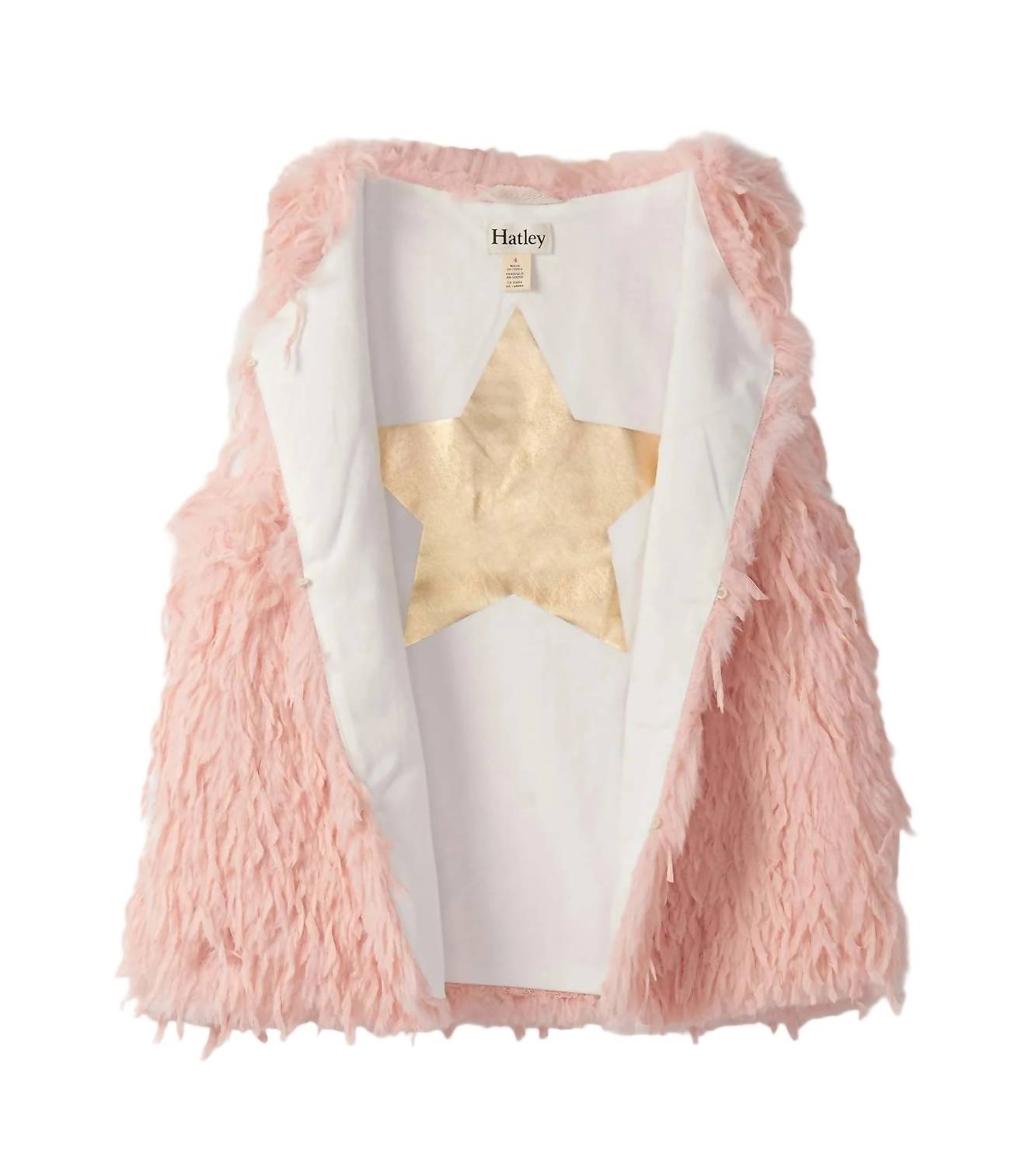 Hatley Feather Faux Fur Vest in pink - kids' blouse - view 4