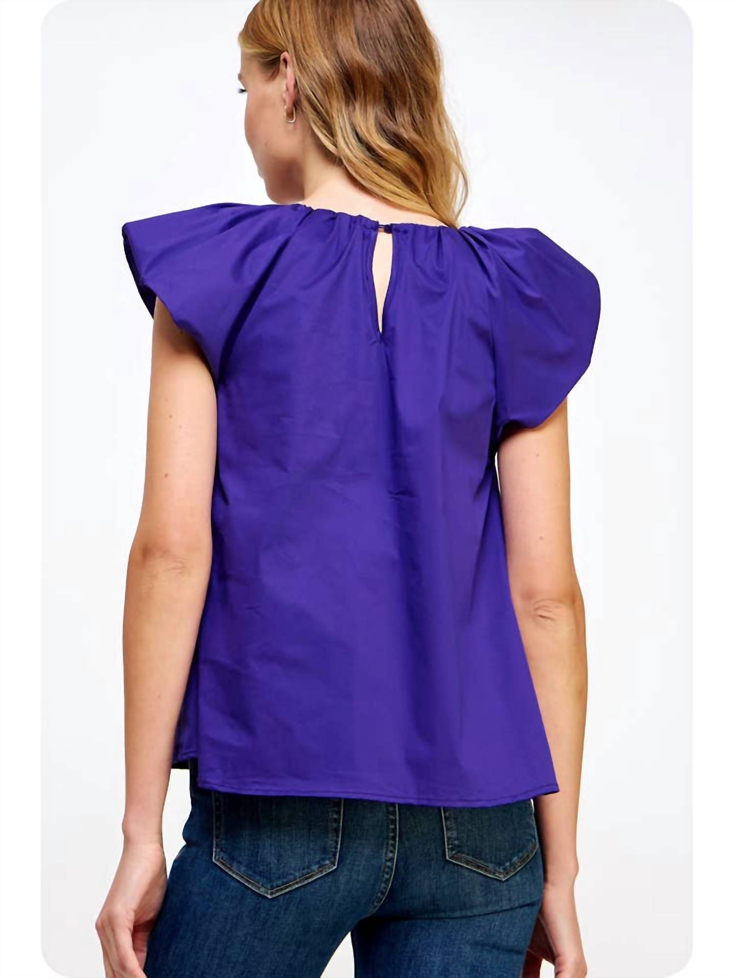 Strut & Bolt - Puff Sleeve Poplin Top