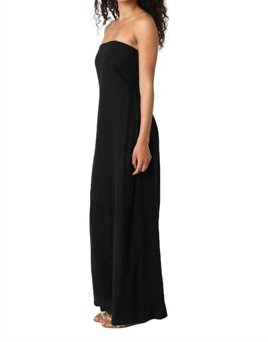 Olivaceous - Strapless Maxi Dress