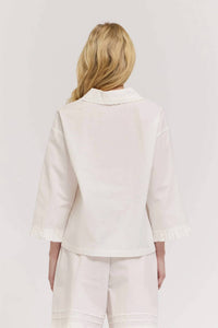 Grade & Gather - Ruffle Detail Collared Blouse