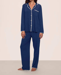 Eberjey Frida Long Pajama Set in navy ivory - women's sleepwear