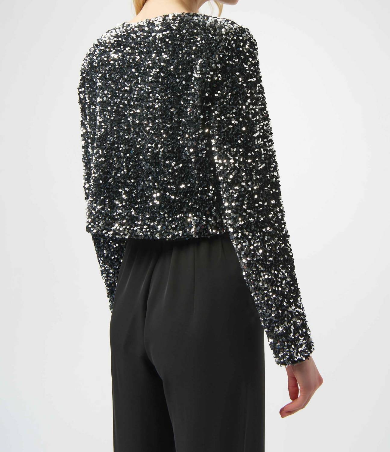 Joseph Ribkoff - Sablee Sequined Velvet Cropped Cover-up Top