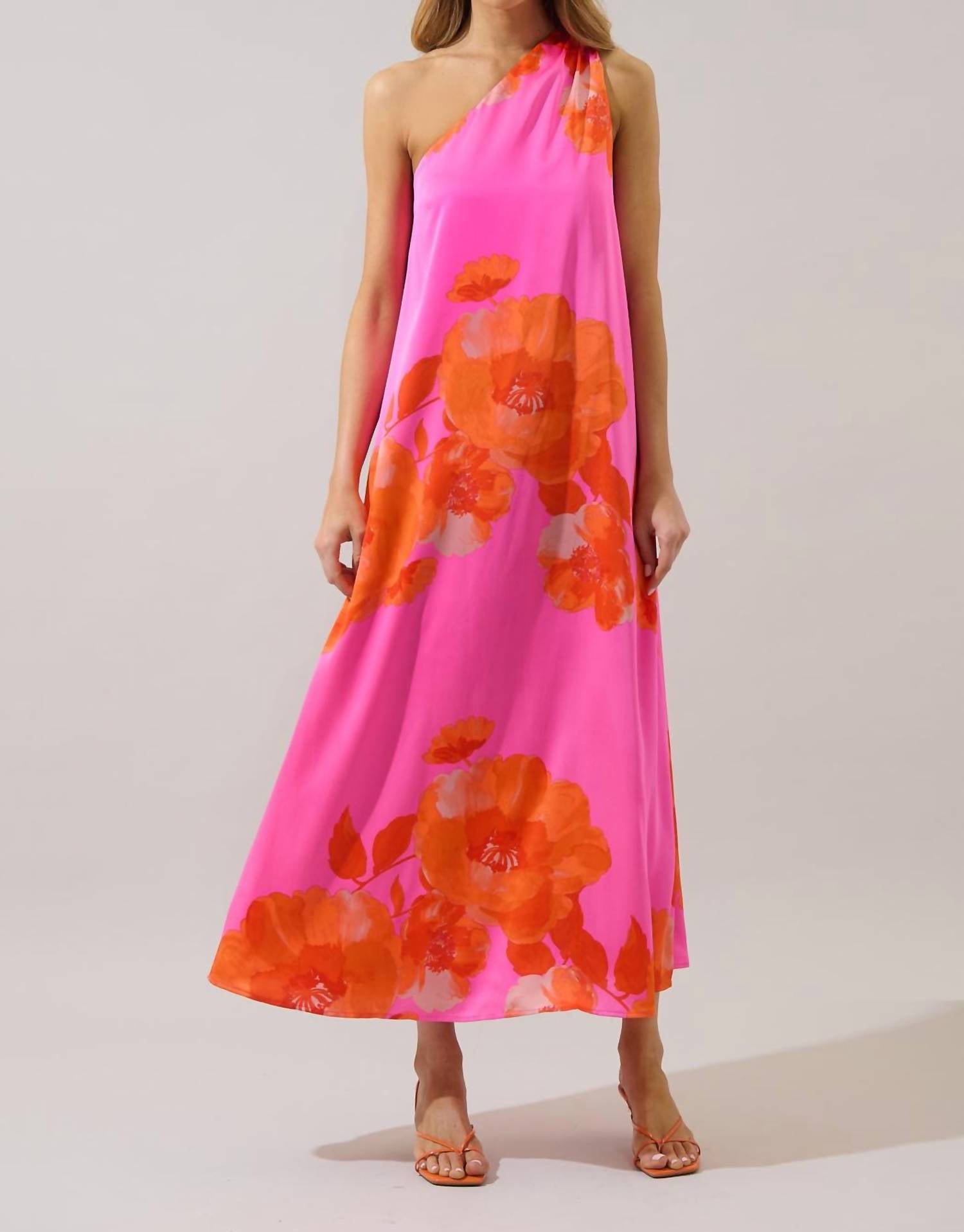 SUGARLIPS Glena Floral Maxi Dress in pink - women's dress