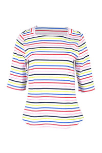 FOIL Even Keel 3/4 Sleeve Top in papaya - women's blouse - view 4