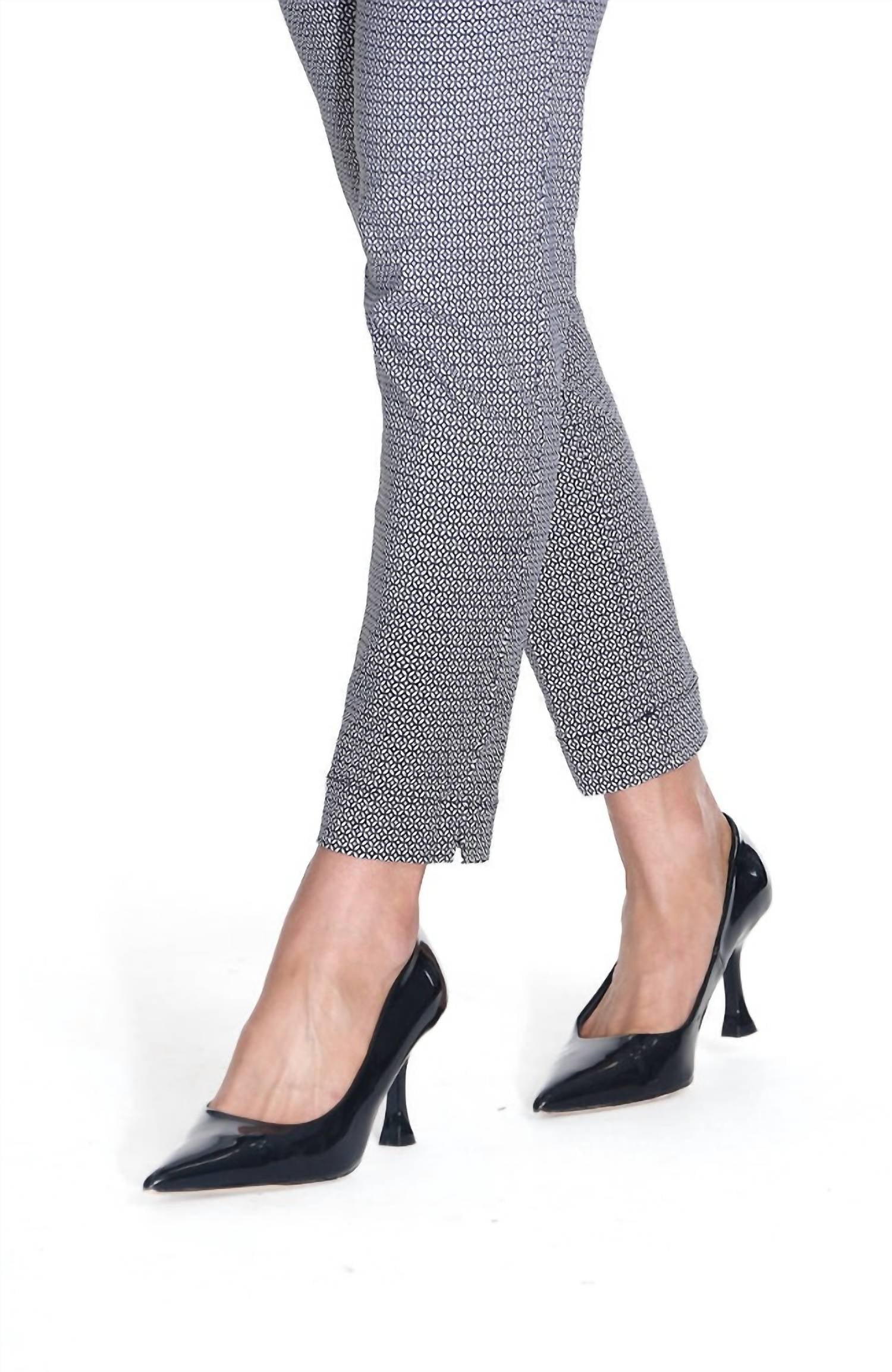 Slimsation By Multiples - Pull On Printed Ankle Pant