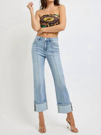Risen - Jamie High Rise Straight Wide Cuff Jeans