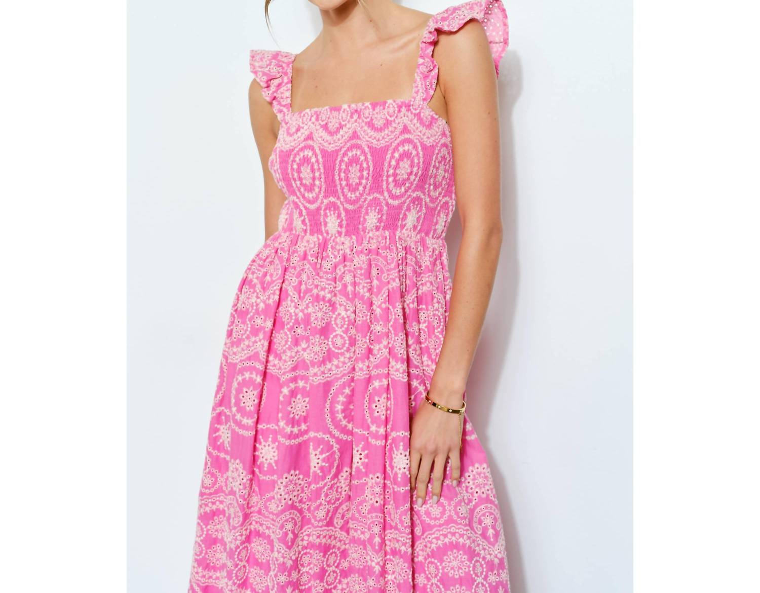 Ina Fashion - Alessia Eyelet Midi Dress