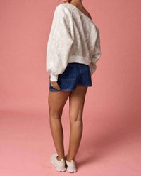 Papermoon - Nature Print Off-shoulder Long Sleeve Top