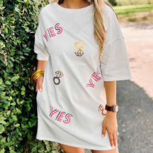 Bride to be "Yes" T-Shirt Dress