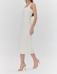 Adelyn Rae - LARA TEXTURED LACE TRIM MIDI DRESS