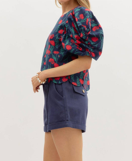 Entro - Molly Floral Puff Sleeve Blouse