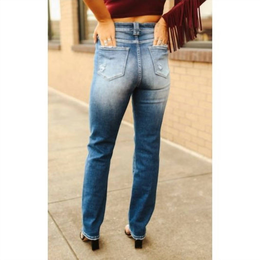 Lucky & Blessed - Leopard Patch Distressed Boyfriend Jeans