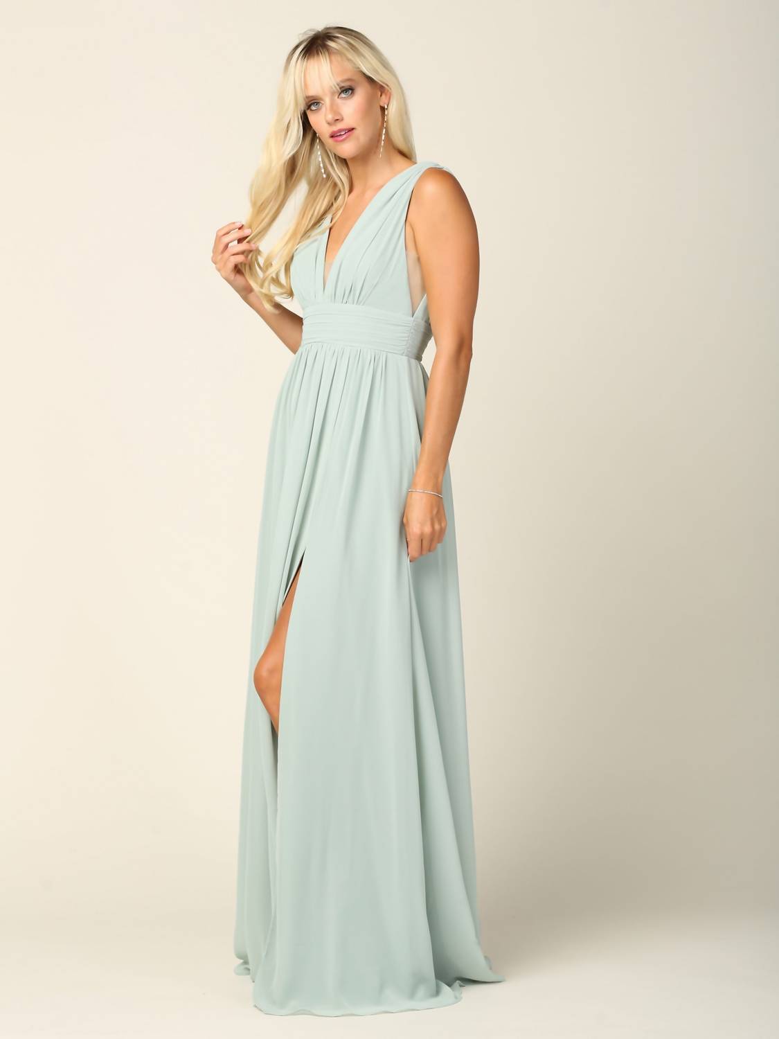 Eva - Long V-neck dress