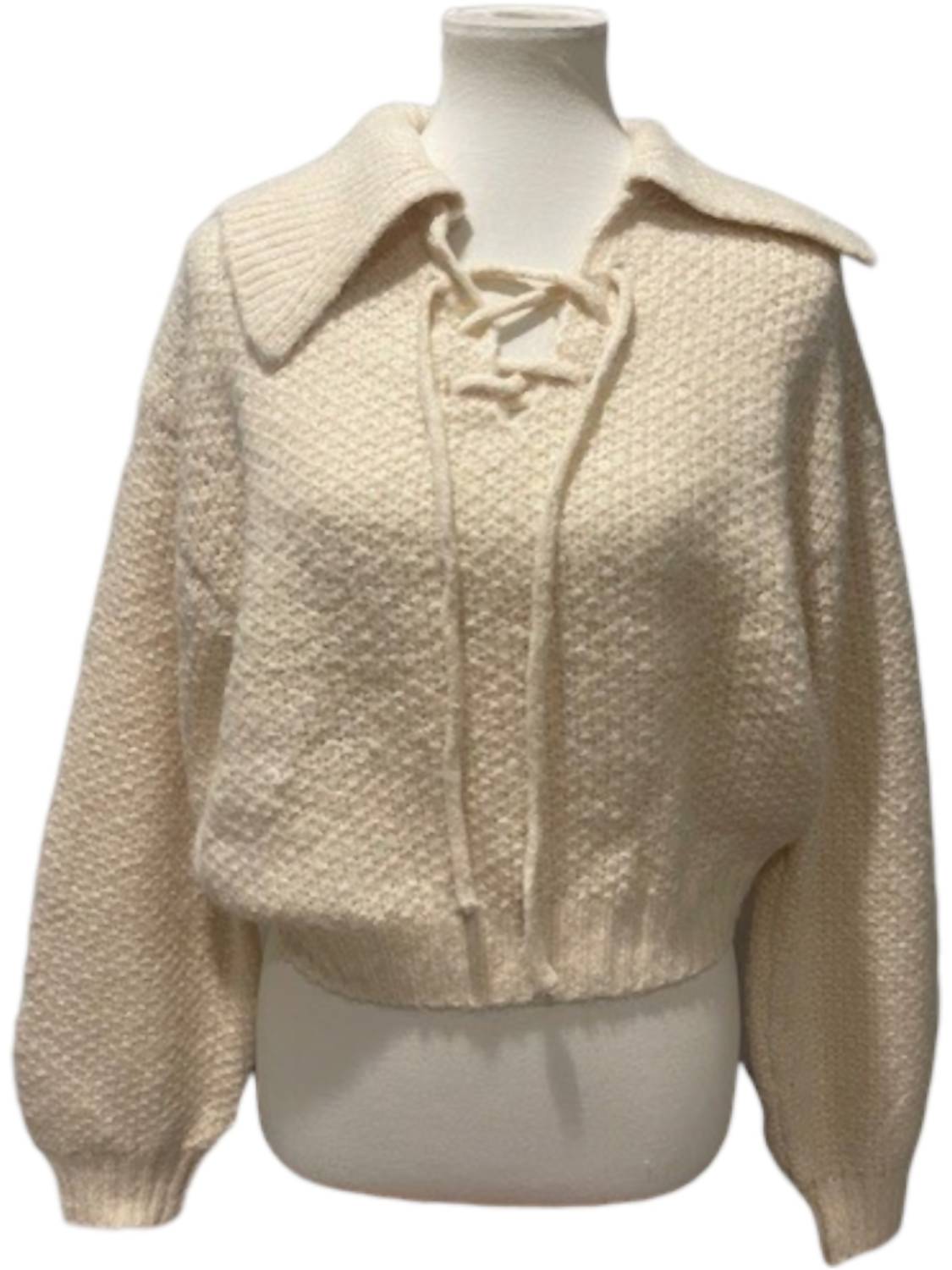 Sage The Label - Women's Sophia Lace Up Sweater