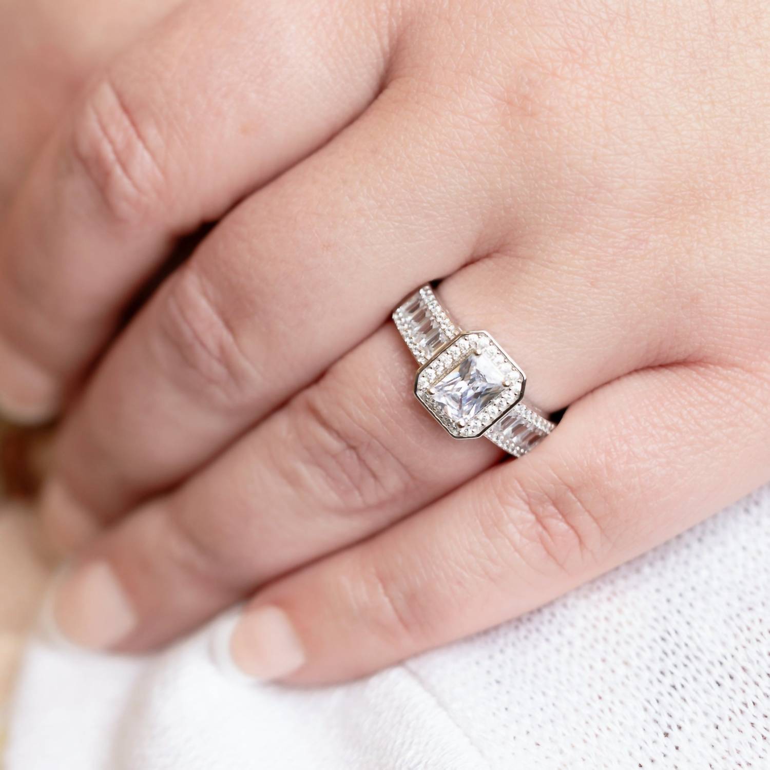 Starlette Women's Shelby Engagement Ring in silver - women's jewelry - view 4