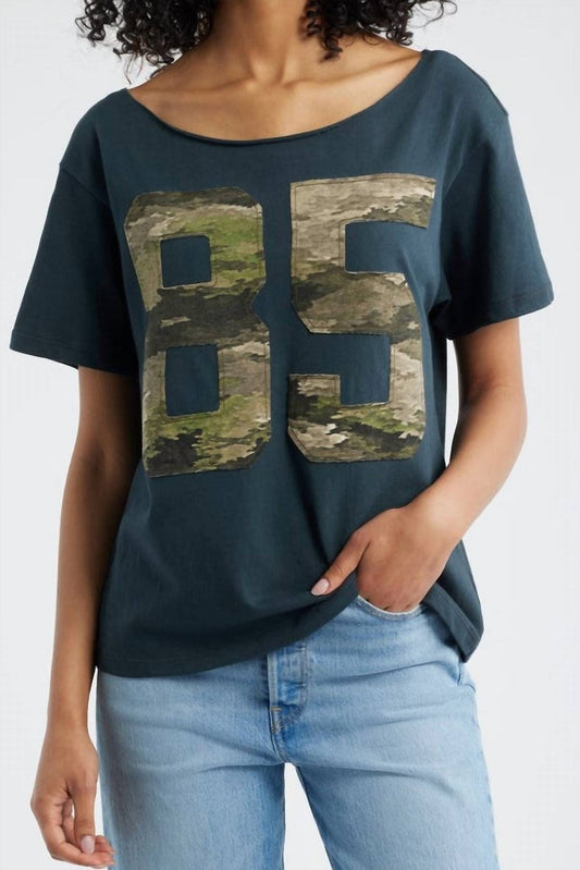 Daydreamer - Camo Applique Off The Shoulder Tee