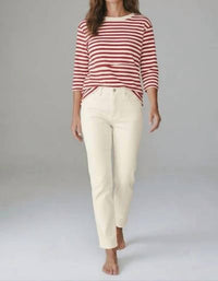 Majestic Filatures - Linen Knit Stripe Boatneck Sweater