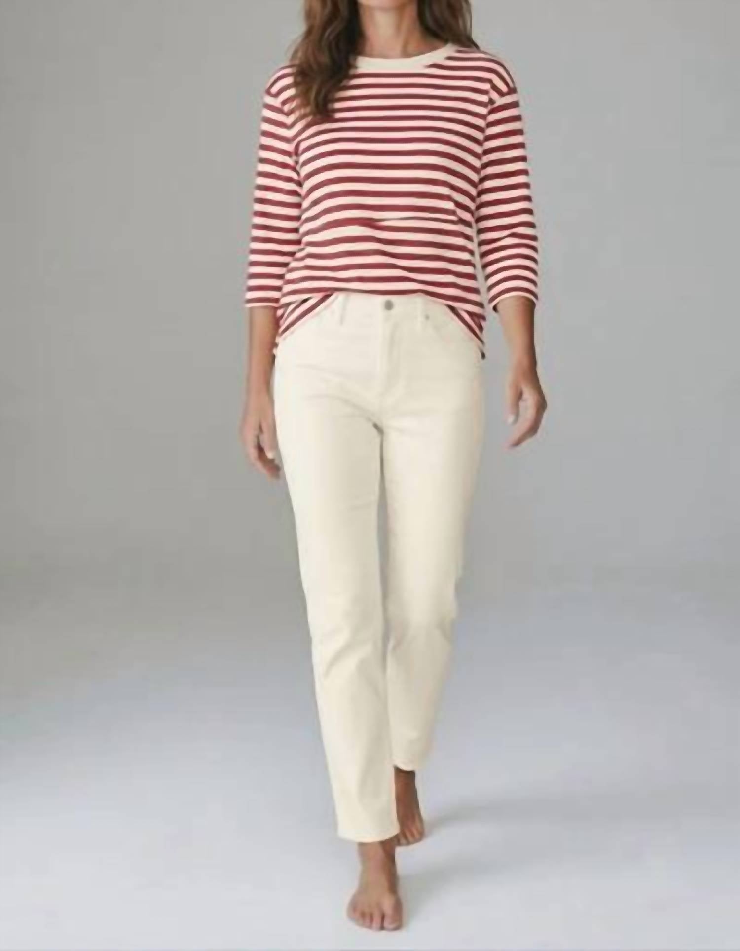 Majestic Filatures - Linen Knit Stripe Boatneck Sweater