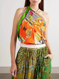 Alemais - Rocco Printed Silk-twill Scarf Top