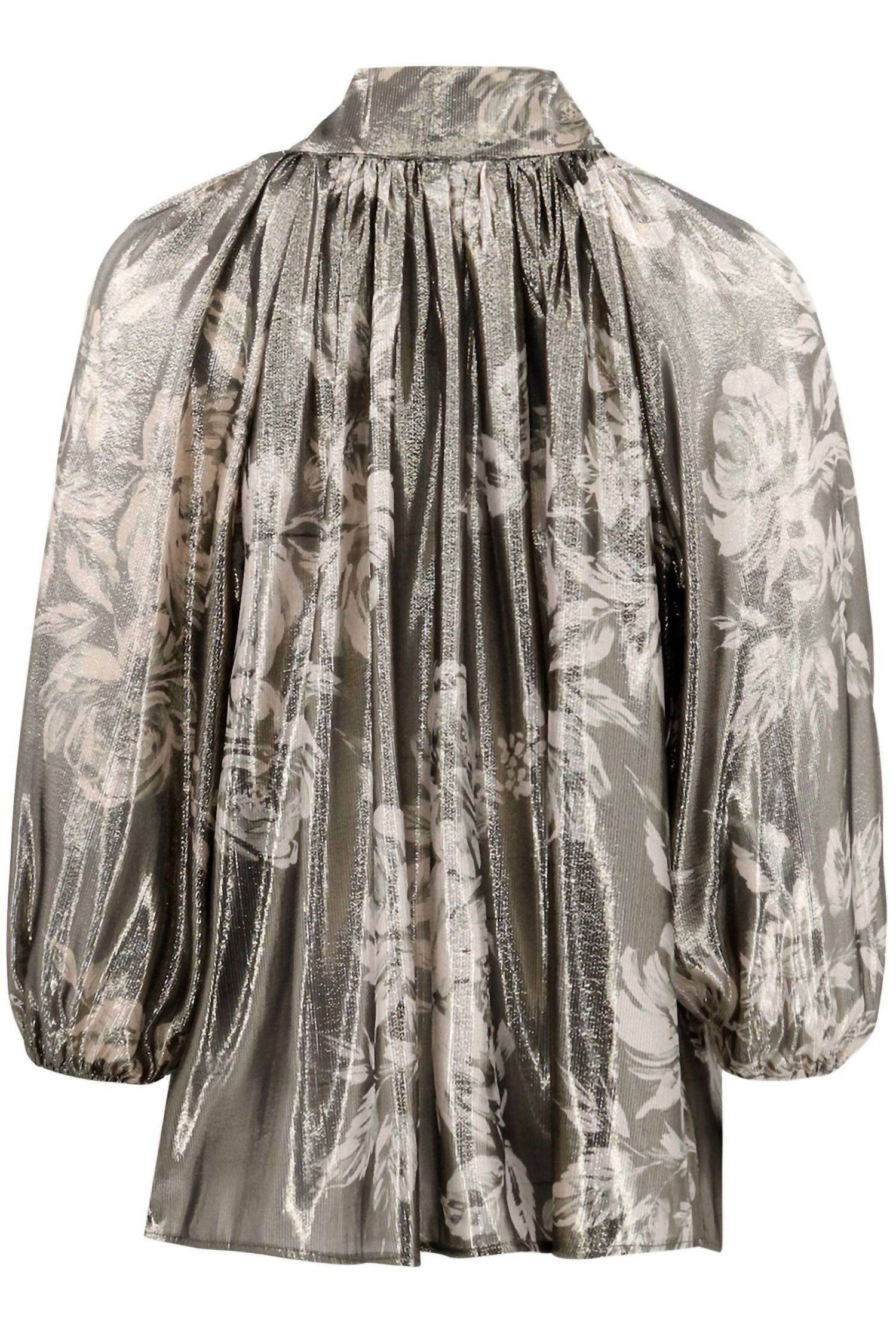Christy Lynn - Women's Tamara Silk Tie Neck Blouse