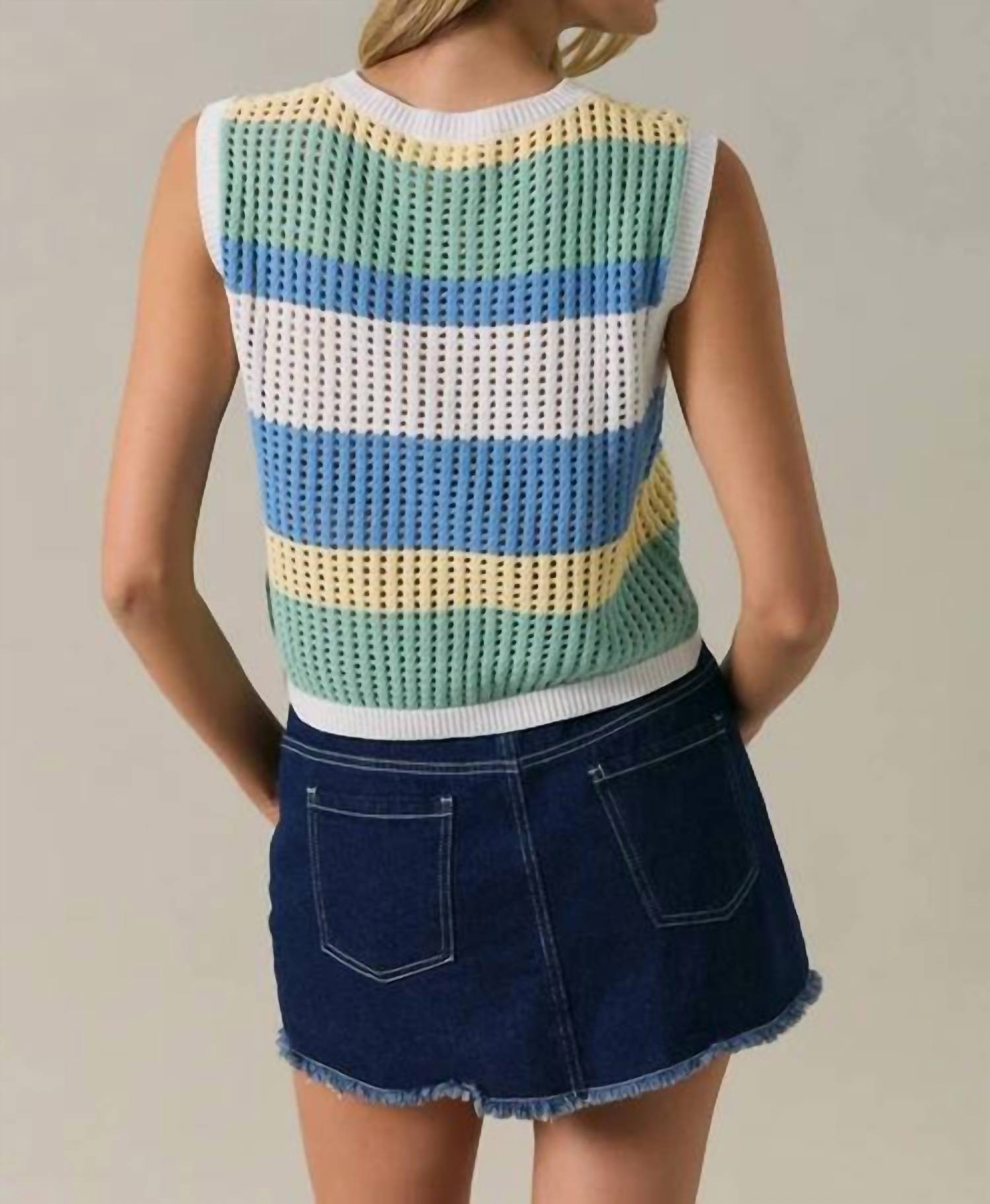 Sunday Edition - Color Block Knit Sweater Vest