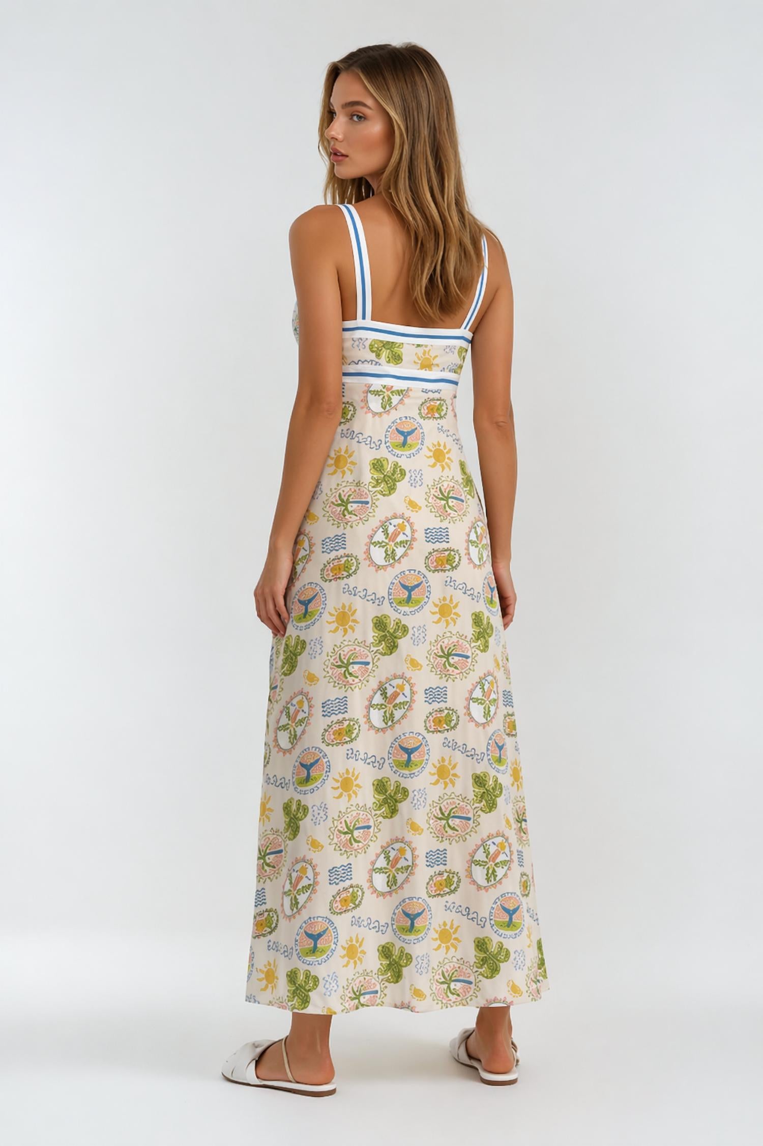 Sincerely Ours - Seaside Scribbles Maxi Dress