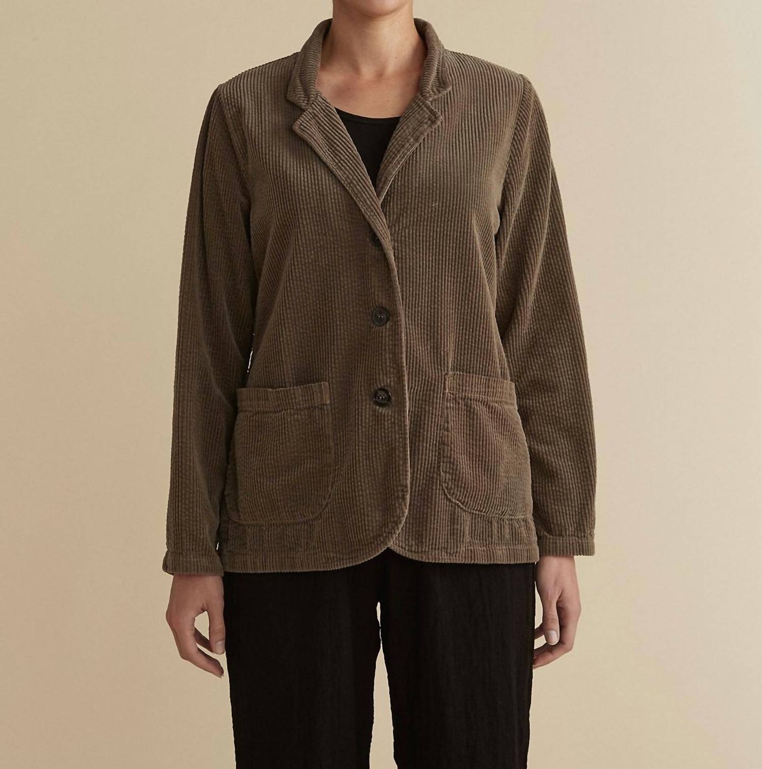 cut loose Cord Pocket Blazer in saddle - women's jacket