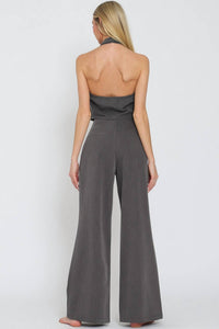 Aakaa - Halter Vest Top and High Waisted Long Pants Set