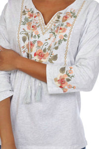 Paparazzi - Knit Embroidered Pull-Over Shirt