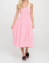 Meet Me In Santorini - Sutton Striped Midi Dress With Tie Straps