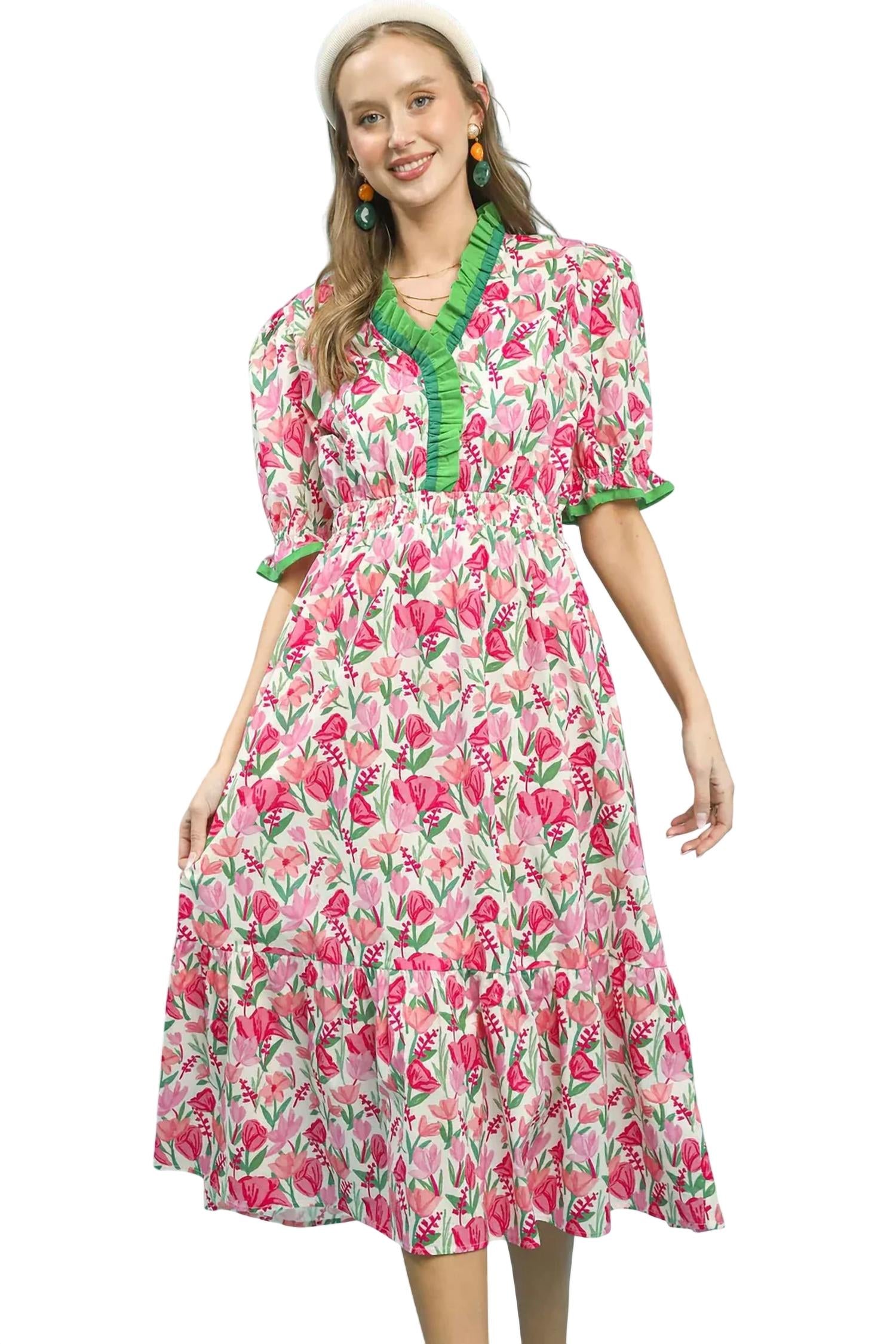Umgee - Tulip Twirl Midi Dress