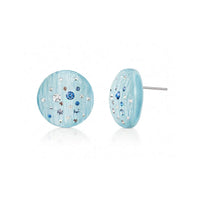 Gold & Honey - Women's Confetti Crystal Button Stud Earrings