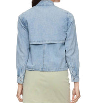 Flags & Anthem Wilma Utility Cropped Jacket in light wash - women's jacket - detail view