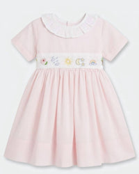 CHRISTIAN ELIZABETH Girl's Wonderful World Dress in pale pink - kids' dress