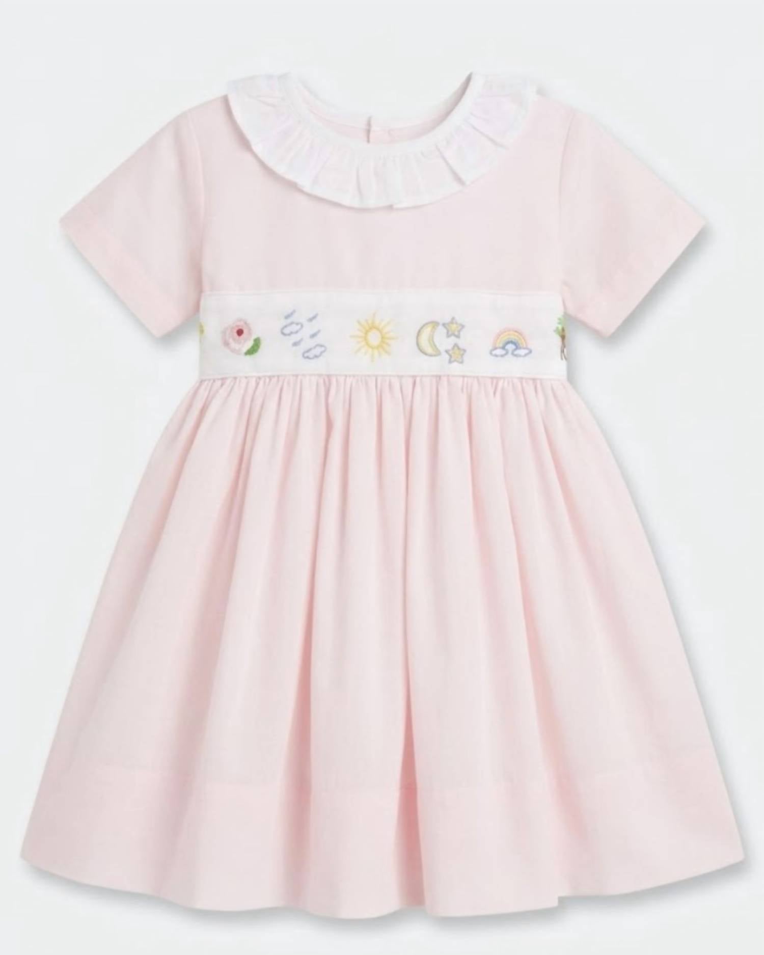 CHRISTIAN ELIZABETH Girl's Wonderful World Dress in pale pink - kids' dress