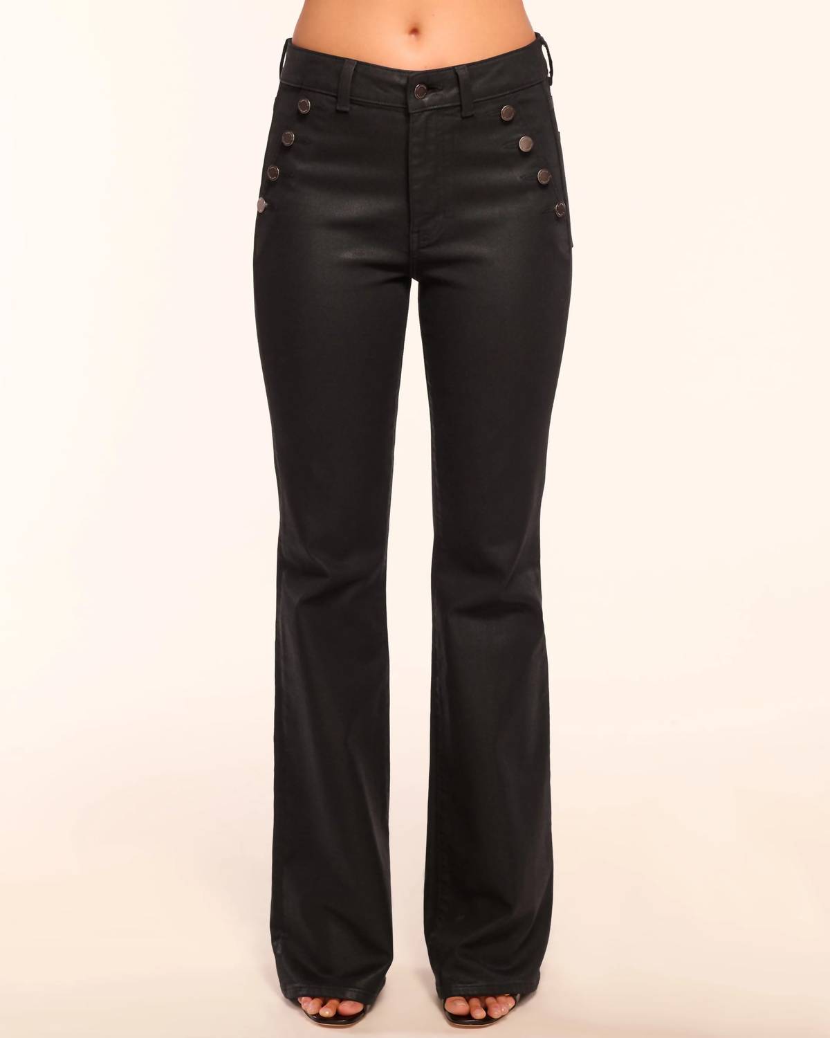 Ramy Brook Coated Helena Pant in black - women's jeans - alternate view