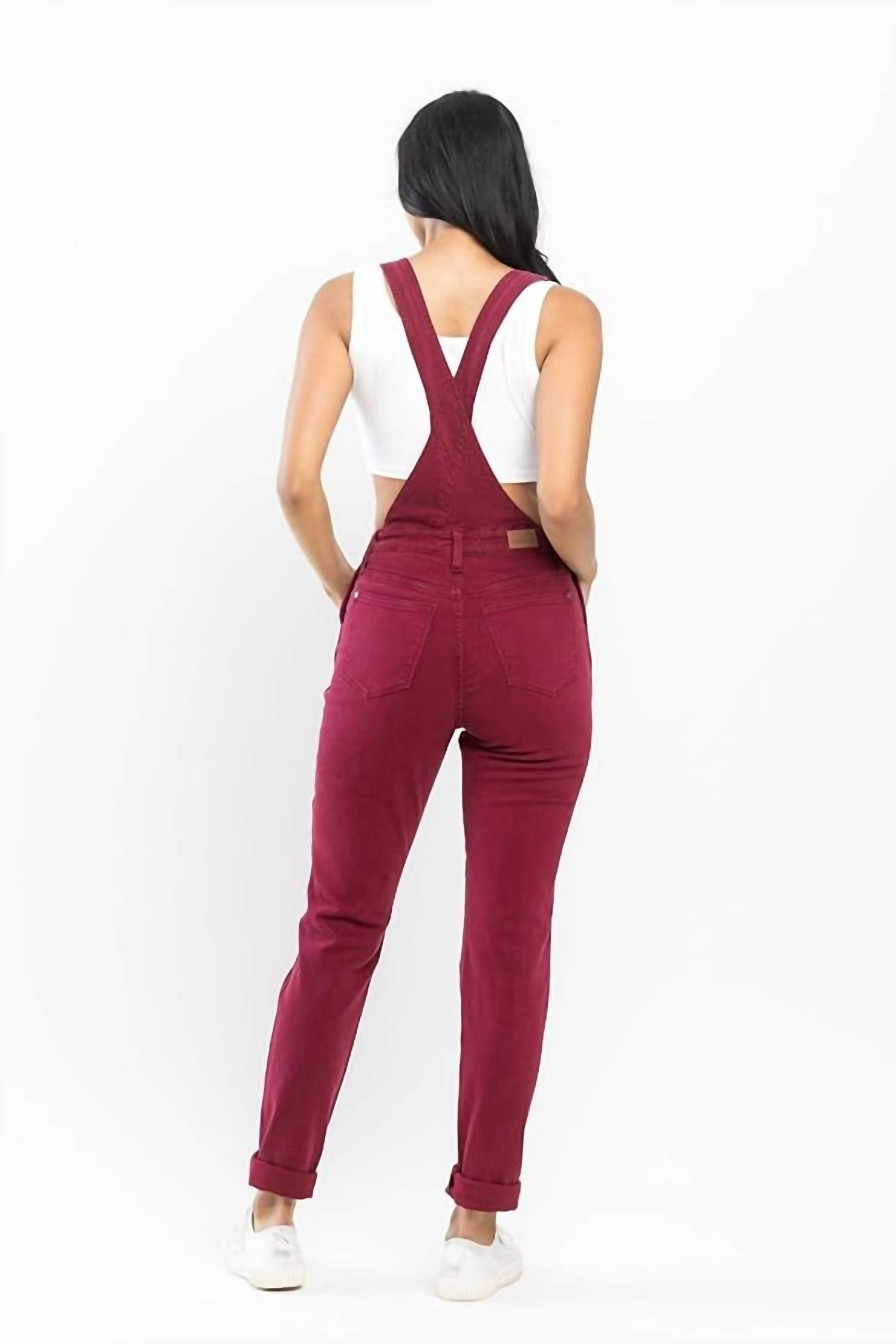 Judy Blue - Garment Dyed High Rise Double Cuffed Overalls - Plus