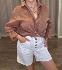 Elan - Long Sleeve Button Down Top