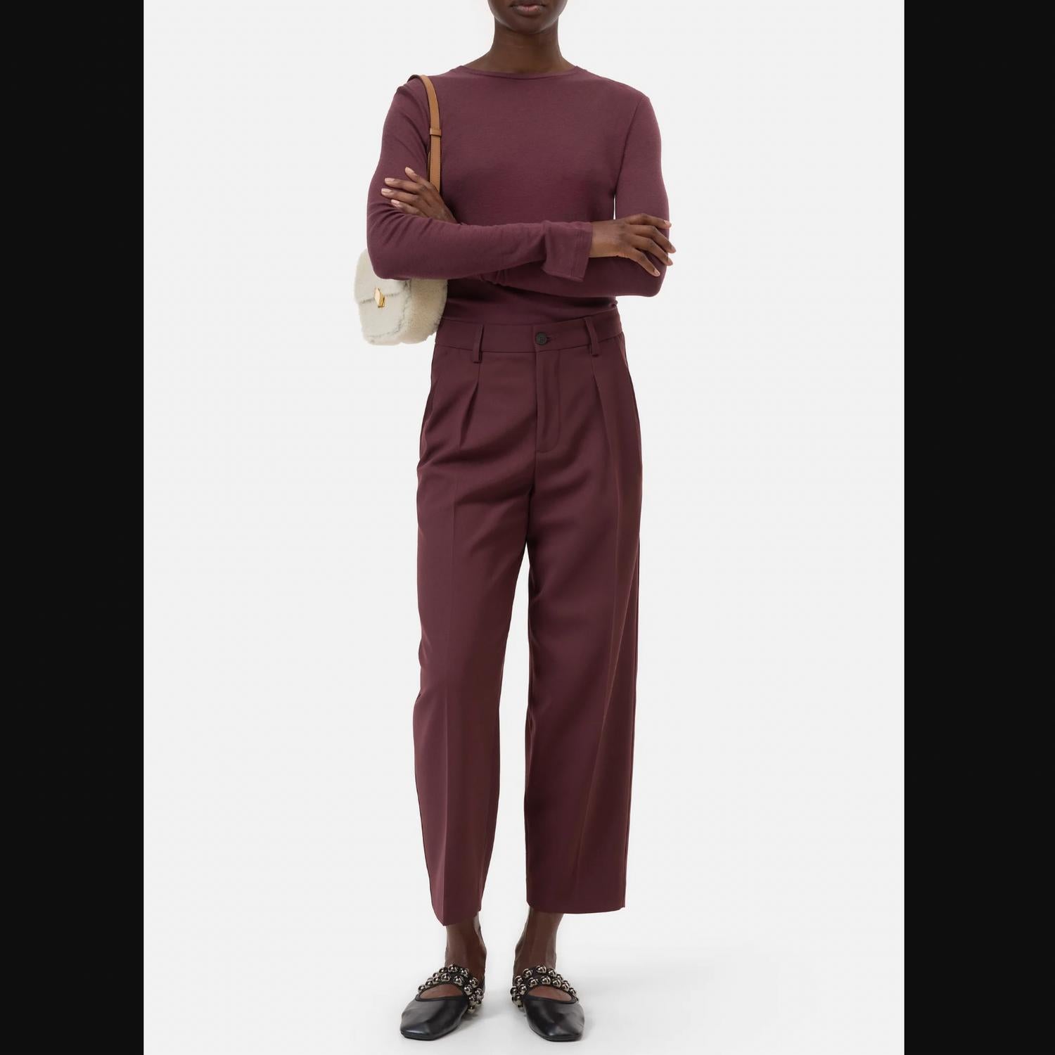 CLOSED Ruthy Relaxed Fit Trouser Pants in dark red - women's pants