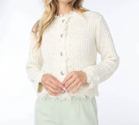 Esqualo - Olena Fray Tweed Cardigan