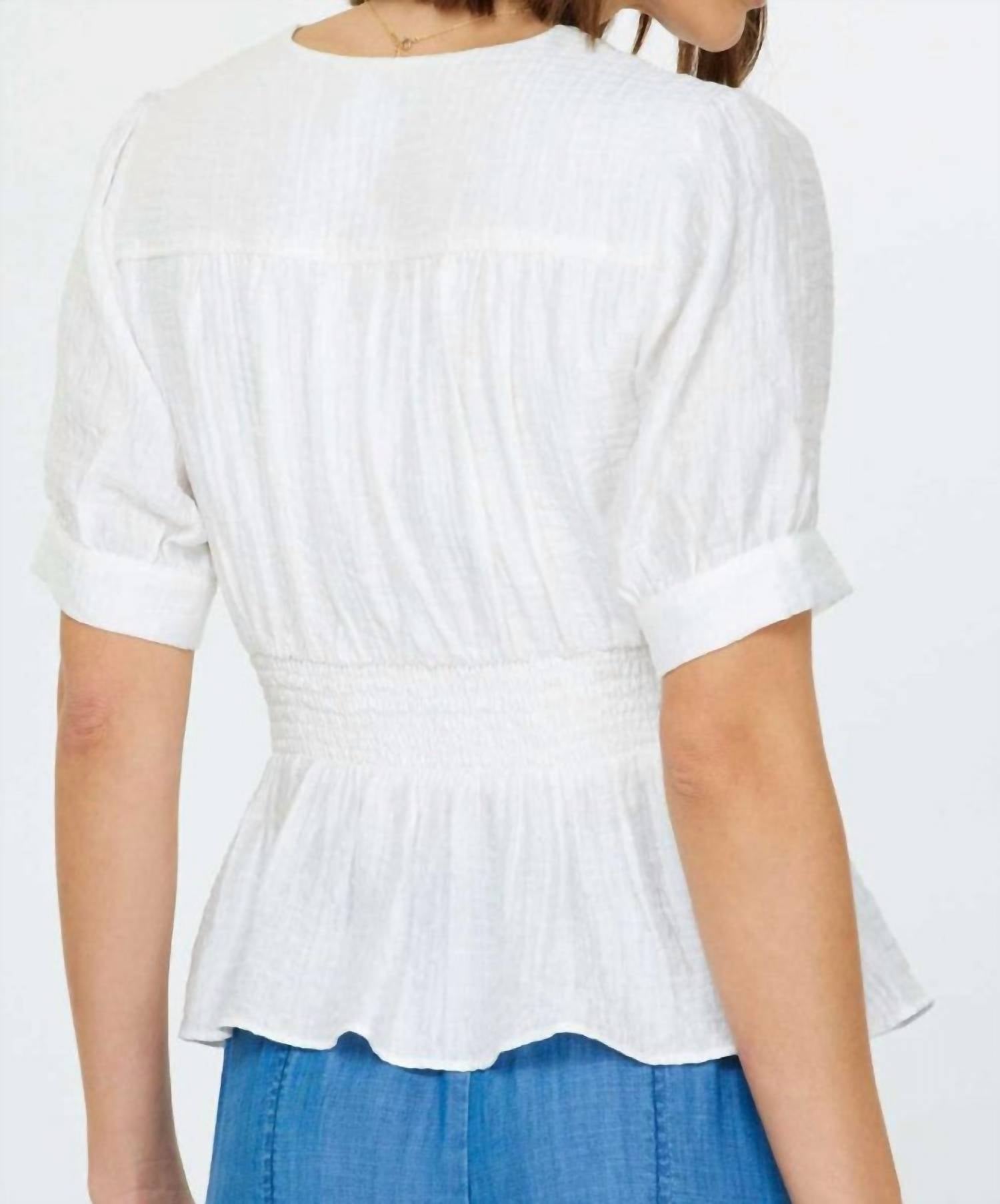 Current Air - Short Sleeve Twist Detail Blouse