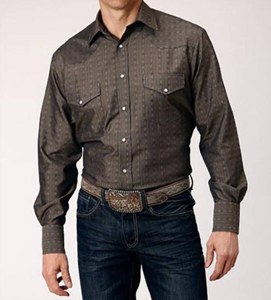 Roper - Men's Floral Stripe Snap Dress Shirt