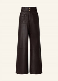Sessun Manha Leather Pants in brown - women's pants - detail view