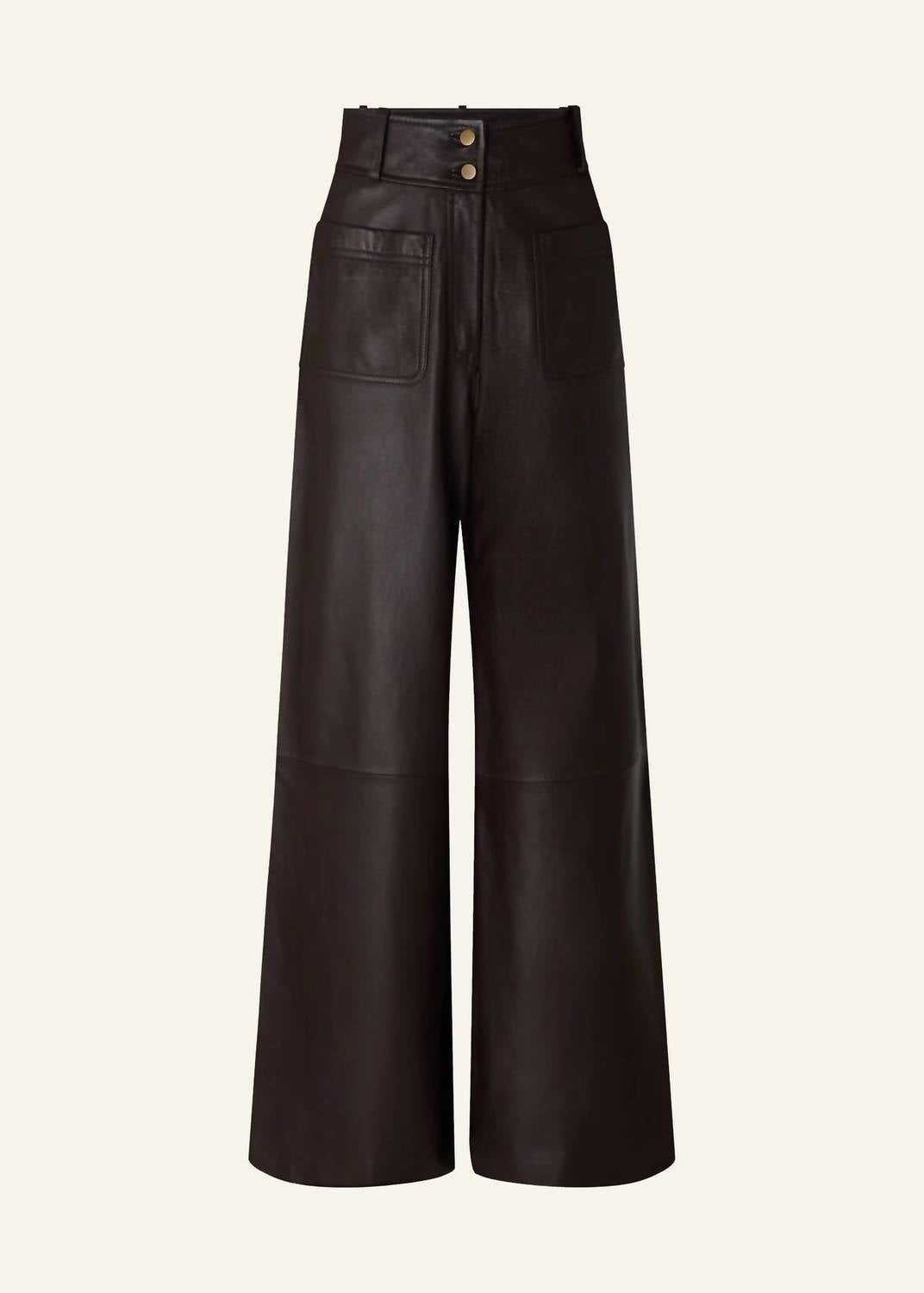 Sessun Manha Leather Pants in brown - women's pants - detail view