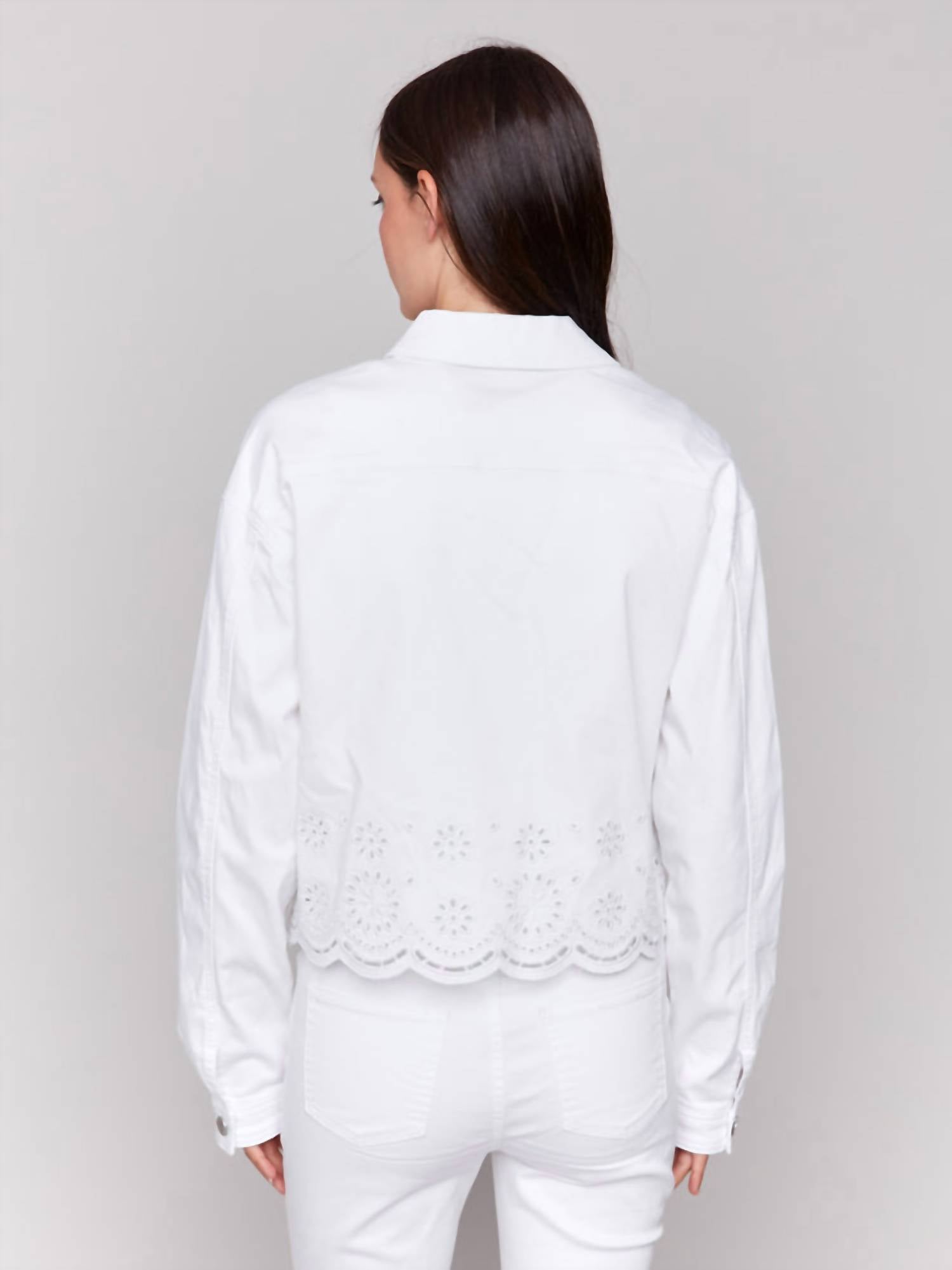 Charlie B - Twill Scalloped Eyelet Jacket