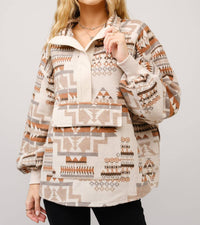 Blue B - Aztec Jacquard Mock Neck Pullover Sweater