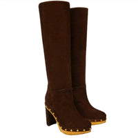 Veronica Beard - Women's Glendale Suede Clog Knee Boots