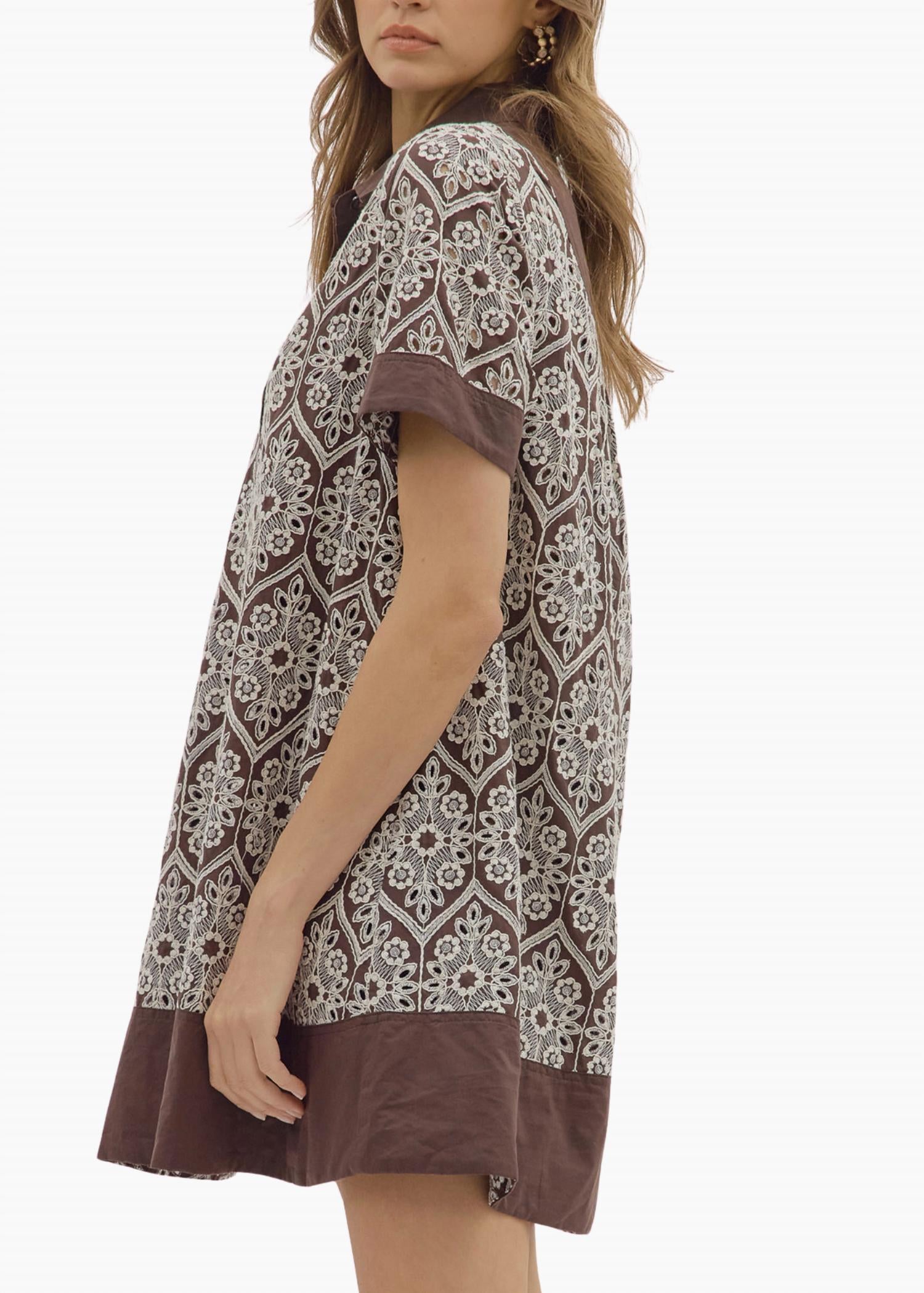 entro Beckett Dress in brown - women's dress - alternate view